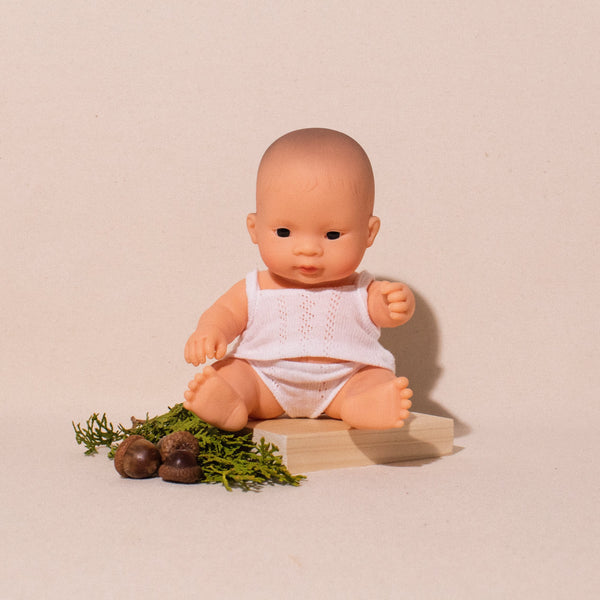 Miniland newborn baby Asian girl doll