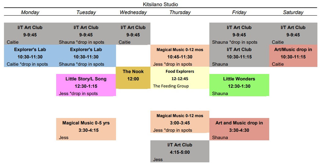 September-October Schedules
