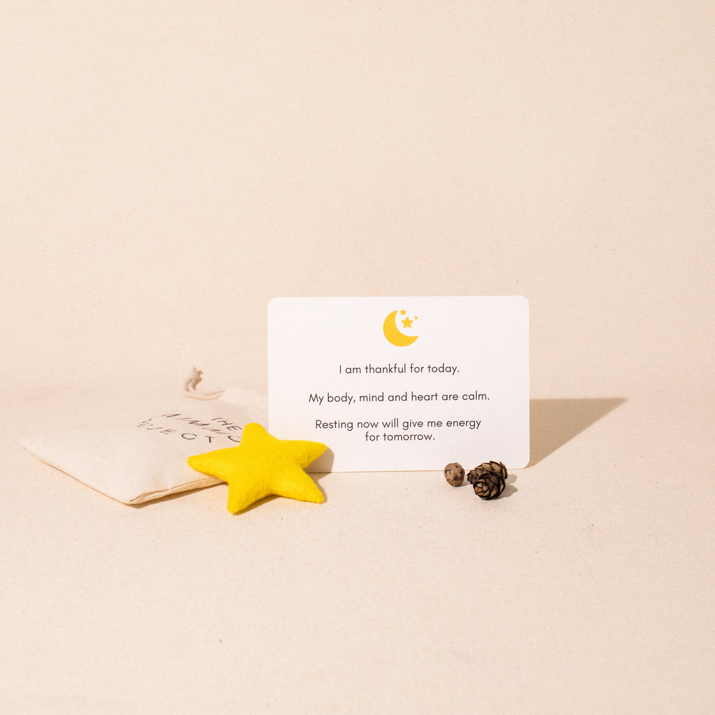 The Mimmo Project affirmation card and stuffed felt star