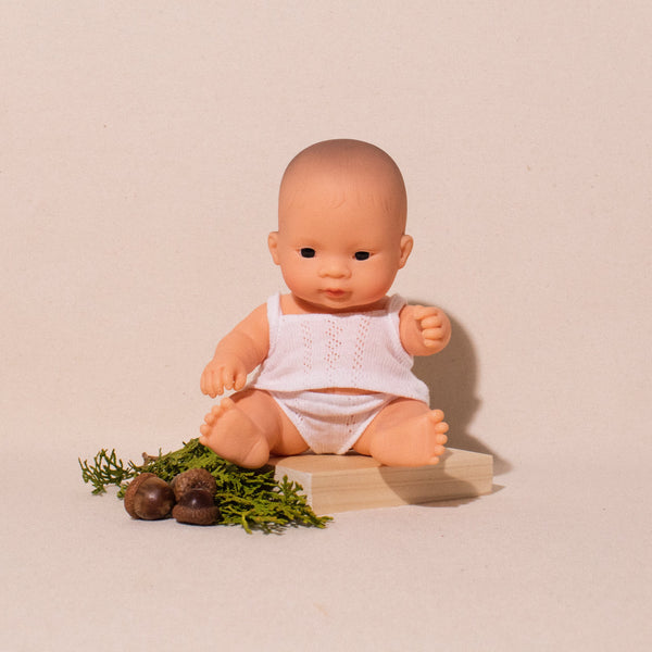 Miniland Newborn baby Asian boy doll