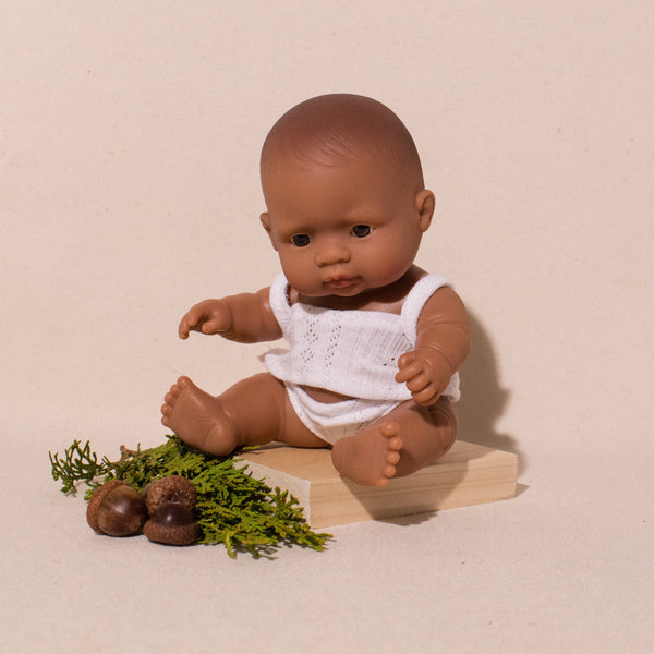Miniland newborn baby Hispanic girl doll