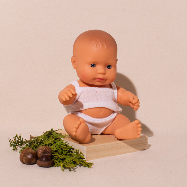 Miniland Newborn baby Caucasian boy doll