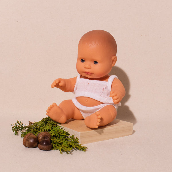 Miniland newborn baby Caucasian girl doll
